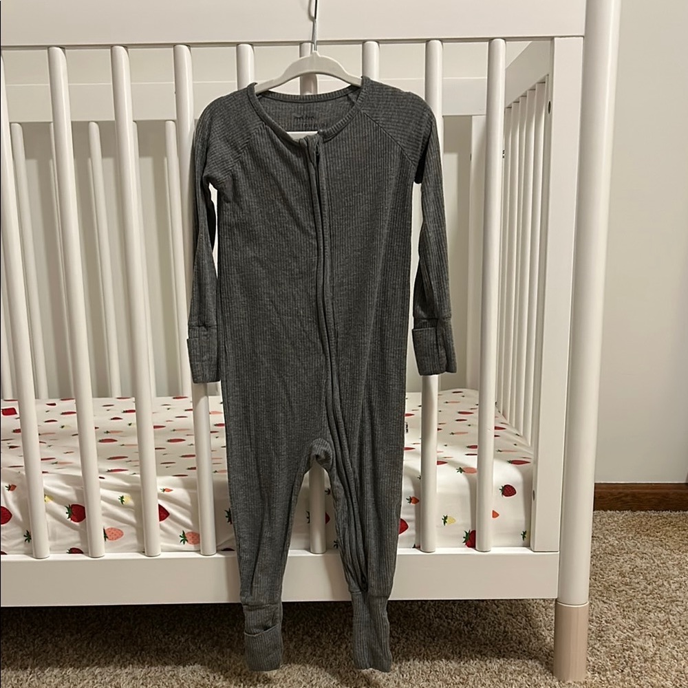 Little Sleepies Grey Ribbed Zippy